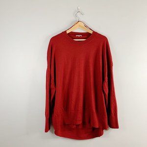 COS Women's Red Slouchy Oversized Sweater Long Sleeve 100% Wool Top Large L